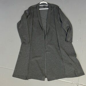 Longline Eileen Fisher Gray Open-Front Duster